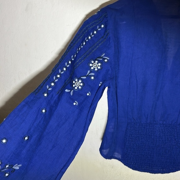 Free People Dance With Me Embroidered Blouse Size Small - Picture 6 of 10